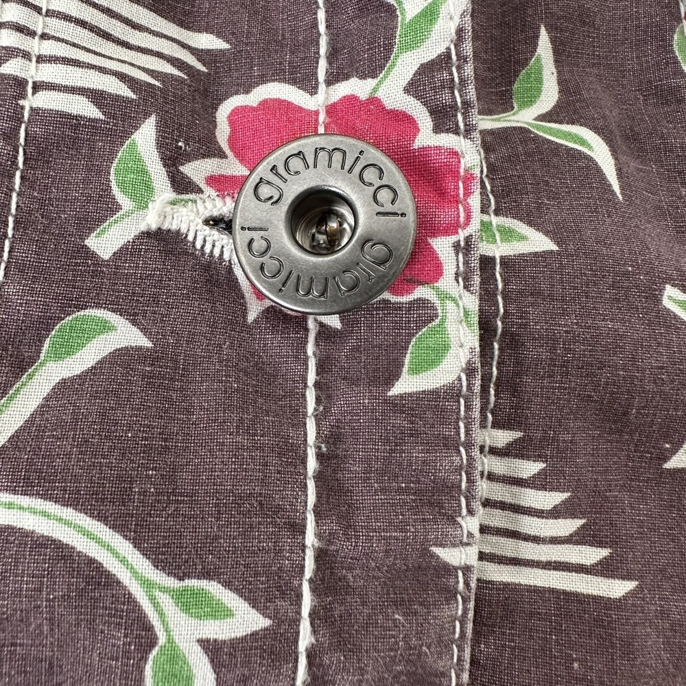 Gramicci Jacket Womens Medium Aztec Floral Hippie Boho Funky Cotton Snap Front - Picture 3 of 8